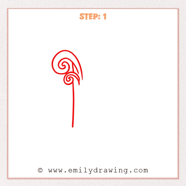 how to draw a fancy letter b - A sketch of a fancy letter B starting with a large spiral top and a long vertical downstroke.